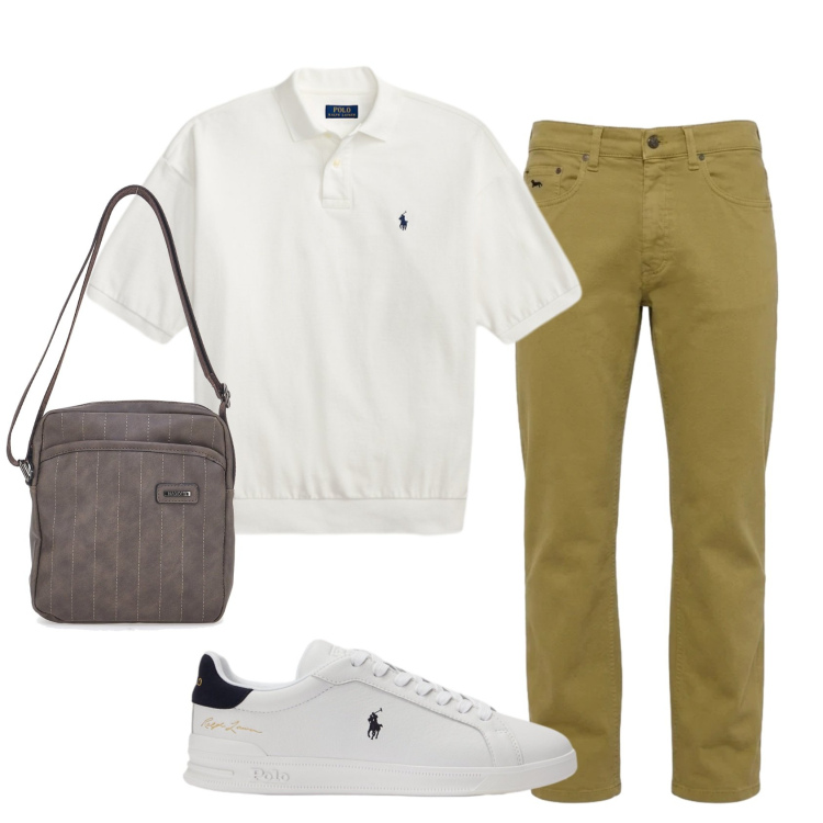 Outfit uomo - Total look #2444513. Stile Urban per Tutti i giorni. Abbinamento con jeans, sneakers, polo, portafogli.