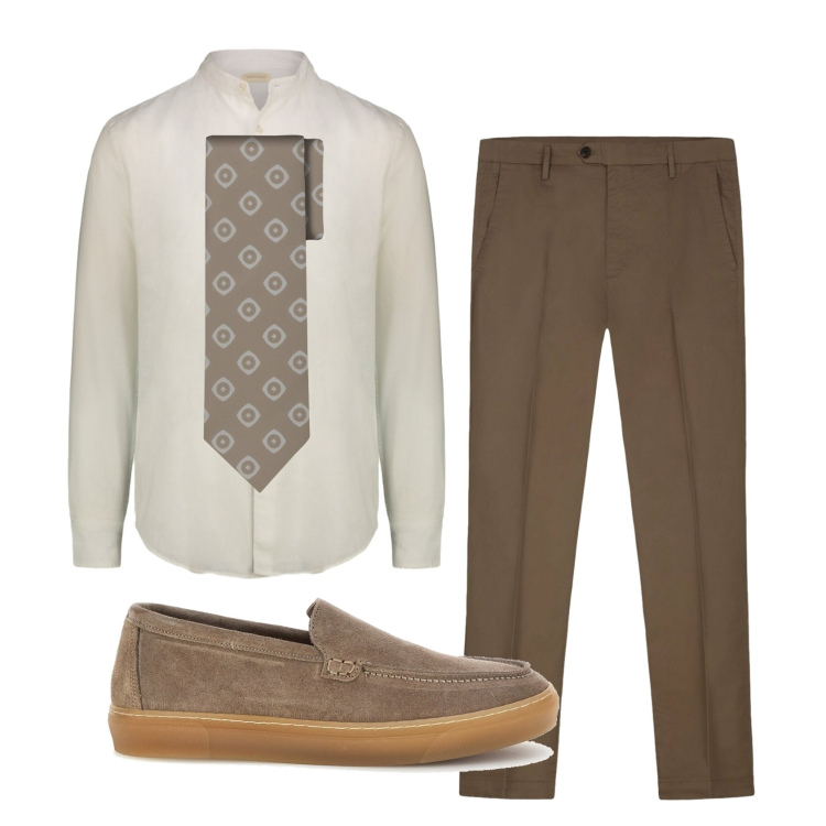 Outfit uomo - Total look #2444527. Stile Business/Elegante per Ufficio. Abbinamento con cravatte, pantaloni, camicie, scarpe stringate.