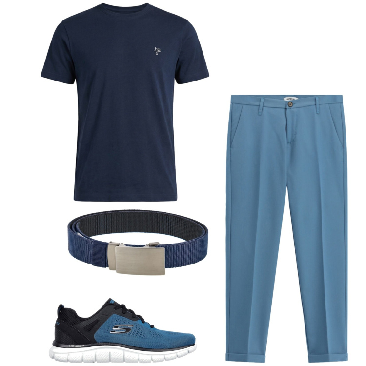 Outfit uomo - Total look #2444550. Stile Trendy per Serata speciale. Abbinamento con t-shirt, pantaloni, sneakers, cinture.