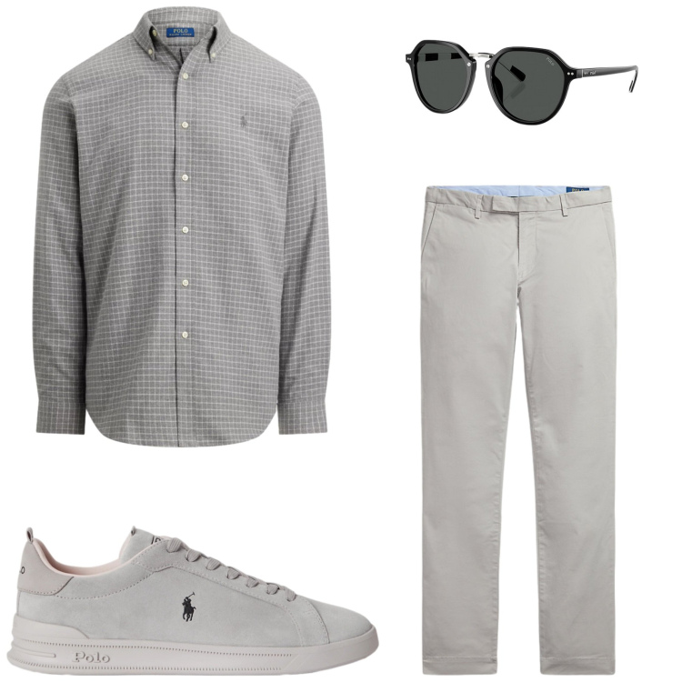 Outfit uomo - Urban style. Stile Urban per Ufficio. Abbinamento con sneakers, occhiali da sole, pantaloni, camicie.