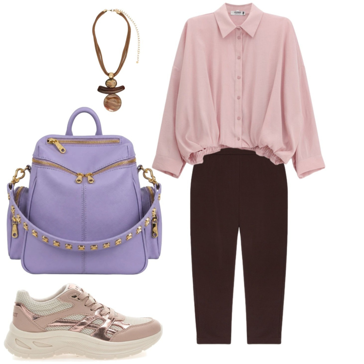 Outfit donna - Borsa protagonista 3. Stile Casual chic per Tutti i giorni. Abbinamento con camicie, ciondoli, pantaloni, zaini, sneakers.