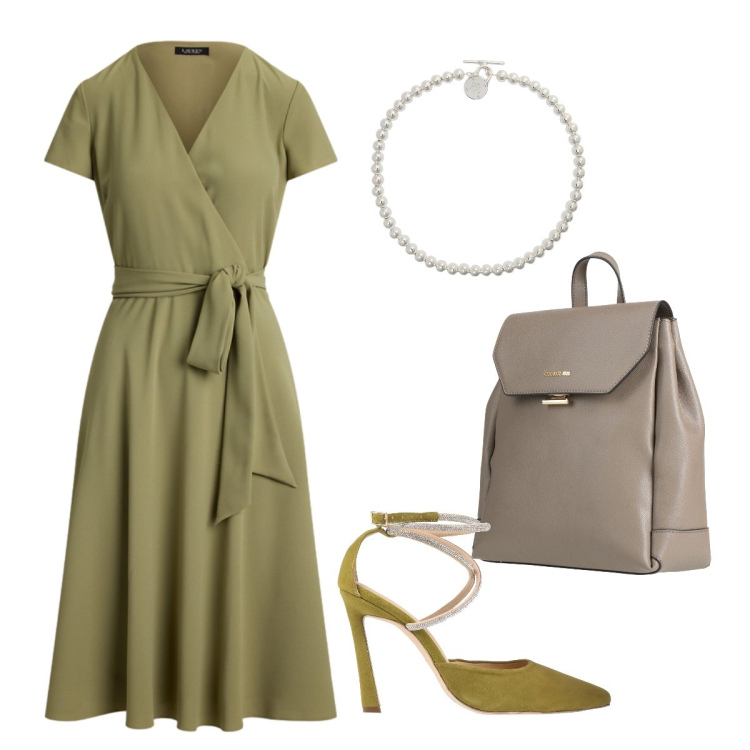 Outfit donna - Laureanda curvy. Stile Bon Ton per Cerimonia. Abbinamento con zaini, décolleté, vestiti, collane.