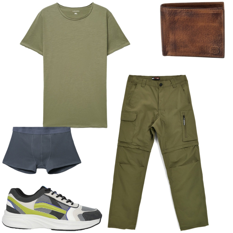 Outfit uomo - Total look #2445187. Stile Trendy per Tutti i giorni. Abbinamento con boxer, sneakers, t-shirt, portafogli, pantaloni.