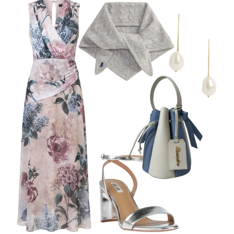 Outfit donna - Cerimonia in baita. per Cerimonia. Abbinamento con sandali in pelle, vestiti lunghi, sciarpe, orecchini, borse a secchiello.