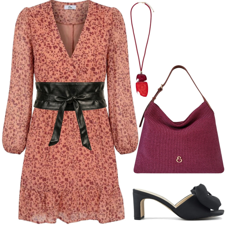 Outfit donna - Borsa elisendra. Stile Casual chic per Serata fuori. Abbinamento con vestiti corti, cinture, ciondoli, borse a spalla, sandali col tacco.