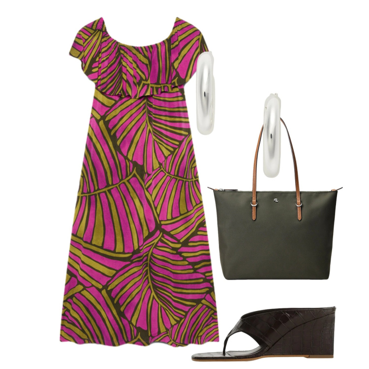 Outfit donna - Africa\'s print. Stile Etnico per Tutti i giorni. Abbinamento con sandali, vestiti lunghi, borse tote, orecchini.