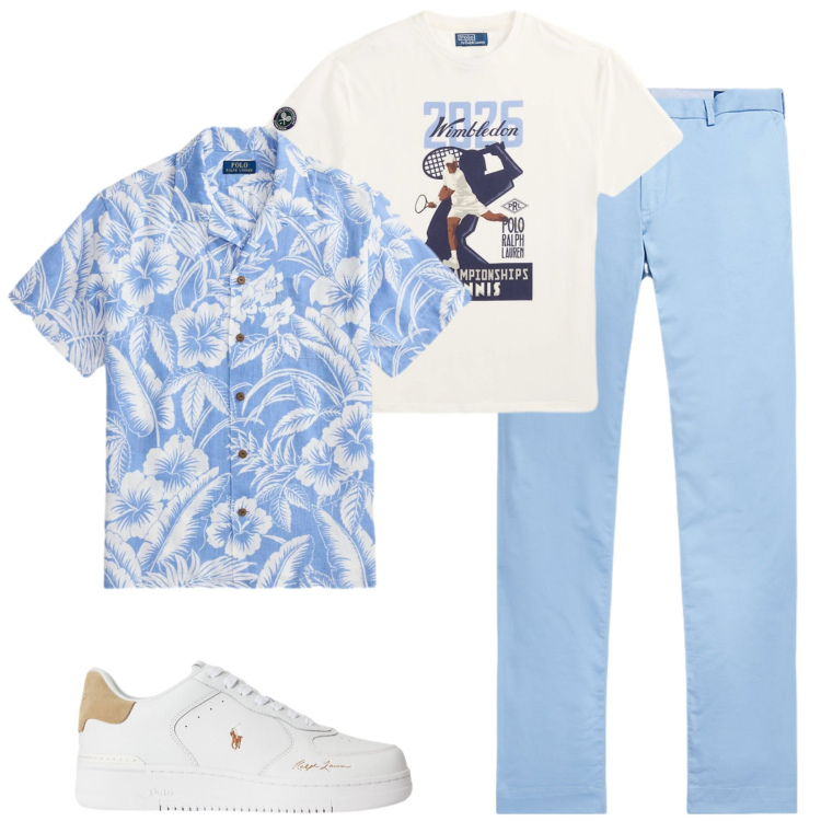 Outfit uomo - Ralph Lauren. Stile Trendy per Tutti i giorni. Abbinamento con camicie, pantaloni, t-shirt, sneakers.