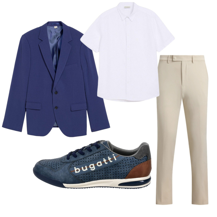 Outfit uomo - Total look #2445524. Stile Business/Elegante per Ufficio. Abbinamento con giacche, camicie a manica corta, pantaloni, sneakers.