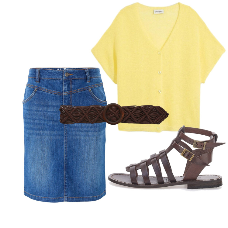 Outfit donna - Total look #2445529. Stile Basic per Tutti i giorni. look ideale per Petite. Abbinamento con cardigans, gonne, cinture, sandali alla schiava.