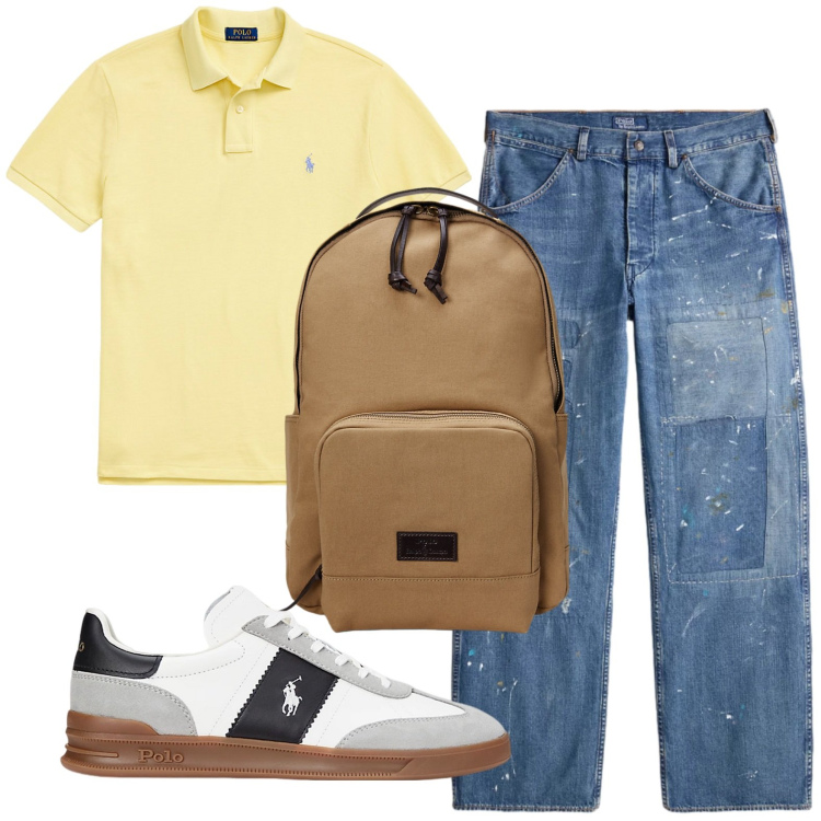 Outfit uomo - Total look #2445675. Stile Casual per Tutti i giorni. Abbinamento con sneakers, polo, borse sportive, jeans.