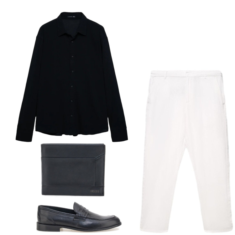 Outfit uomo - Total look #2445977. Stile Trendy per Serata speciale. Abbinamento con pantaloni, camicie, portafogli, scarpe stringate.
