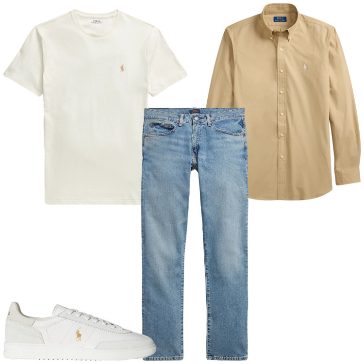 Outfit uomo - Camicie aperte. Stile Trendy per Serata speciale. Abbinamento con sneakers, jeans, t-shirt, camicie.