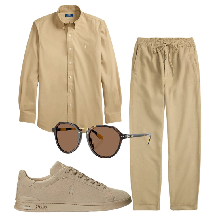 Outfit uomo - Total look #2446154. Stile Trendy per Tutti i giorni. Abbinamento con occhiali da sole, pantaloni, sneakers, camicie.