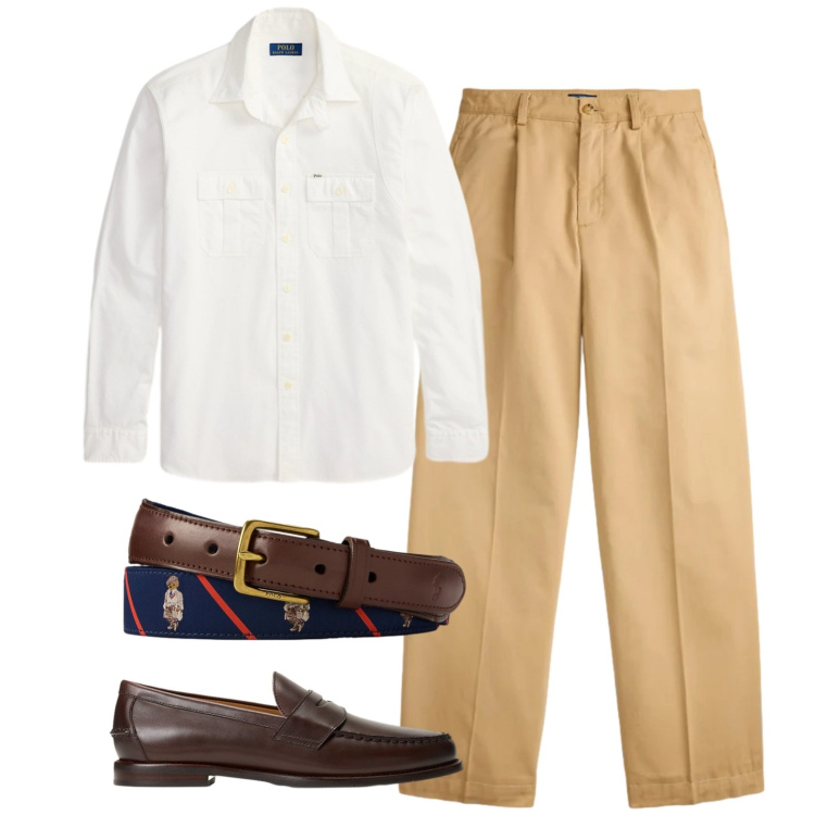 Outfit uomo - Ufficio leggero. Stile Business/Elegante per Ufficio. Abbinamento con scarpe stringate, pantaloni, cinture, camicie.