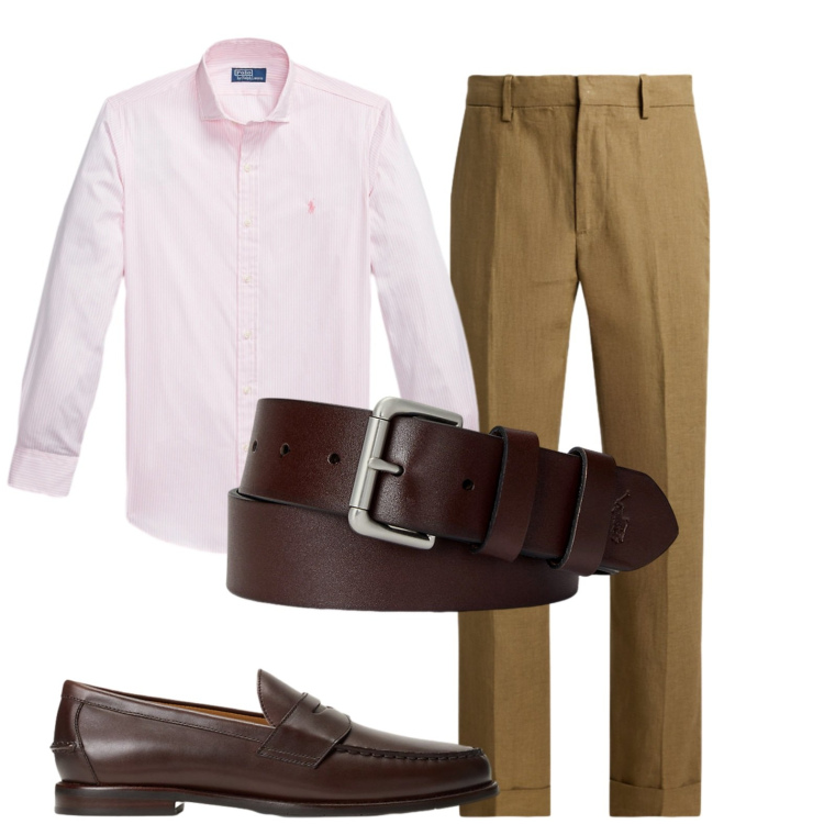 Outfit uomo - Ufficio. Stile Business/Elegante per Ufficio. Abbinamento con cinture, scarpe stringate, pantaloni, camicie.