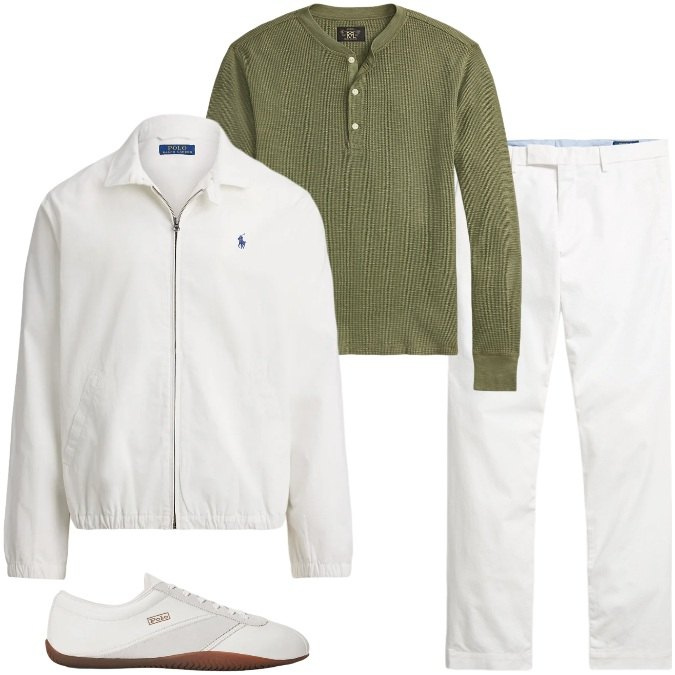 Outfit uomo - Total look #2446217. Stile Casual per Tutti i giorni. Abbinamento con pantaloni chino, t-shirt, giacche, sneakers.
