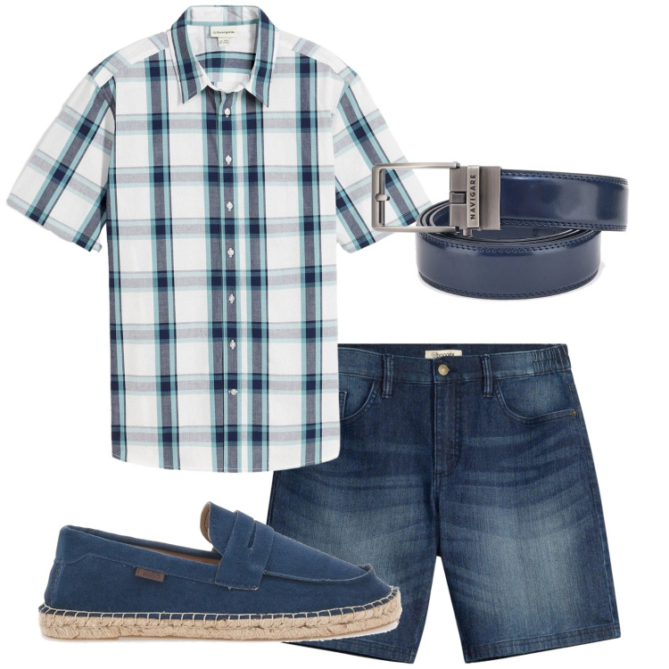 Outfit uomo - Total look #2446250. Abbinamento con camicie a manica corta, shorts, espadrillas, cinture.