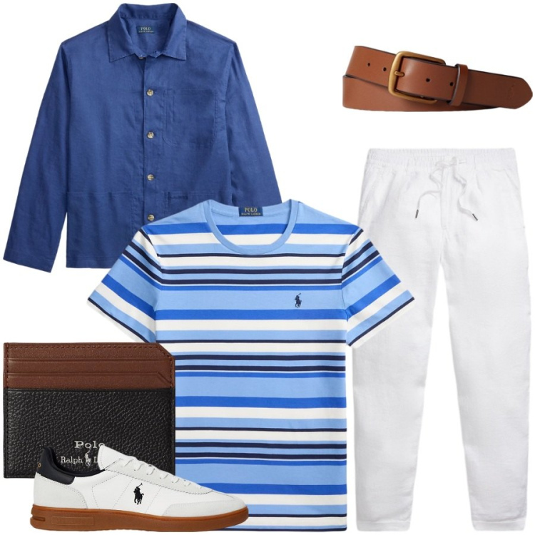 Outfit uomo - Total look #2446376. Stile Casual per Tutti i giorni. Abbinamento con cinture, sneakers, portafogli, t-shirt, pantaloni, giacche.