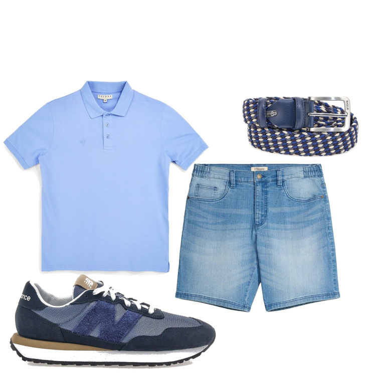 Outfit uomo - Total look #2446611. Stile Casual per Tutti i giorni. Abbinamento con shorts, sneakers, cinture, polo.