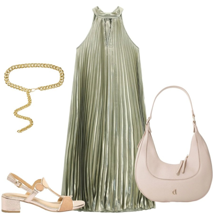 Outfit donna - Total look #2446804. Stile Casual chic per Tutti i giorni. Abbinamento con sandali col tacco, borse a tracolla, vestiti lunghi, cinture.