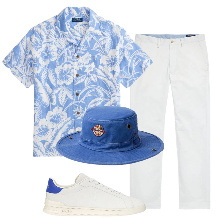 Outfit uomo - Total look #2446904. Stile Trendy per Tutti i giorni. Abbinamento con pantaloni, sneakers, cappelli, camicie.