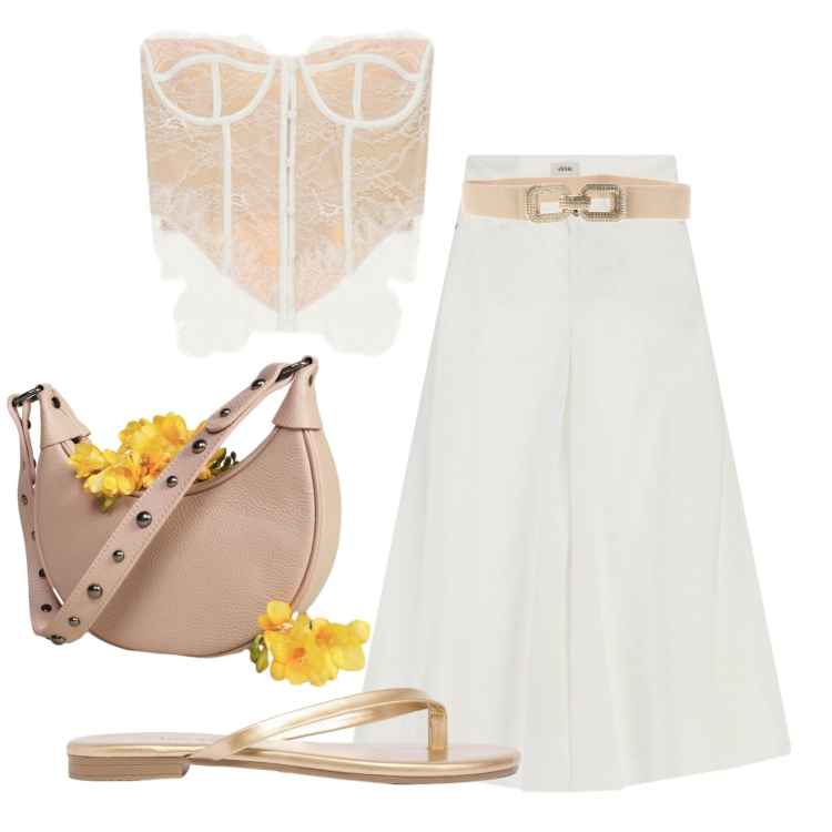 Outfit donna - Total look #2447270. Stile Sexy per Tutti i giorni. Abbinamento con sandali, top, borse a spalla, gonne lunghe, cinture.