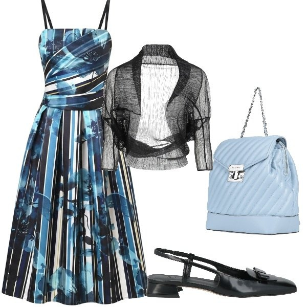 Outfit donna - A cena fuori. Stile Casual chic per Serata fuori. Abbinamento con zaini, blazer, ballerine, vestiti midi/longuette.