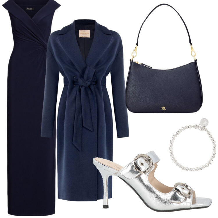 Outfit donna - Met Gala. Stile Glamour per Cerimonia. Abbinamento con sandali in pelle, cappotti, vestiti lunghi, braccialetti, borse a spalla.