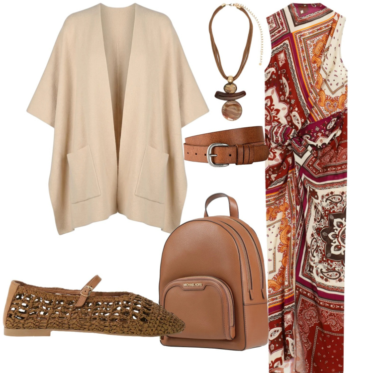 Outfit donna - Versatile. Stile Casual per Tutti i giorni. Abbinamento con zaini, cinture, vestiti lunghi, ballerine, cappe, ciondoli.