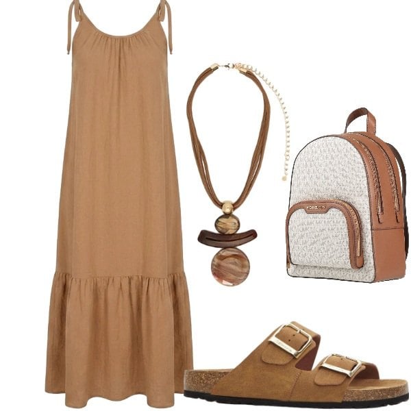 Outfit donna - E siamo in Agosto....... Stile Casual per Tutti i giorni. Abbinamento con zaini, ciabatte, vestiti, ciondoli.