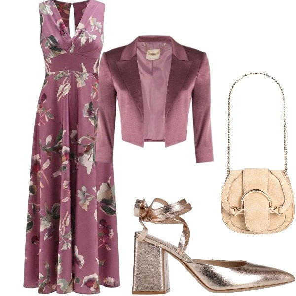 Outfit donna - Matrimonio in vista. Stile Glamour per Cerimonia. Abbinamento con marsupi, décolleté, vestiti lunghi, bolero.