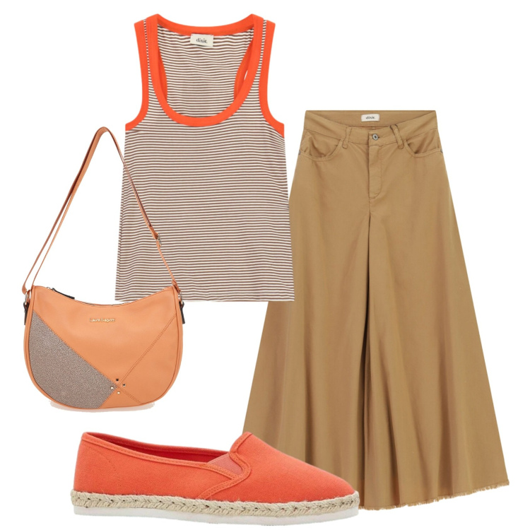 Outfit donna - Total look #2448488. Stile Casual per Tutti i giorni. Abbinamento con espadrillas, gonne lunghe, canottiere, borse a tracolla.