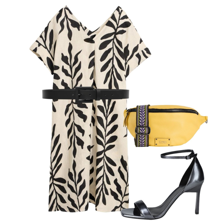 Outfit donna - Agosto. Stile Bon Ton per Tutti i giorni. Abbinamento con marsupi, sandali in pelle, caftani, cinture.