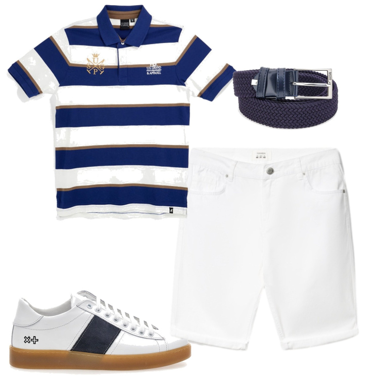 Outfit uomo - Polo e bermuda. Stile Casual per Tutti i giorni. Abbinamento con bermuda, cinture, sneakers, polo.