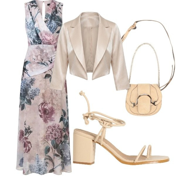 Outfit donna - Matrimonio in vista. Stile Glamour per Cerimonia. Abbinamento con marsupi, ciabatte, vestiti lunghi, bolero.
