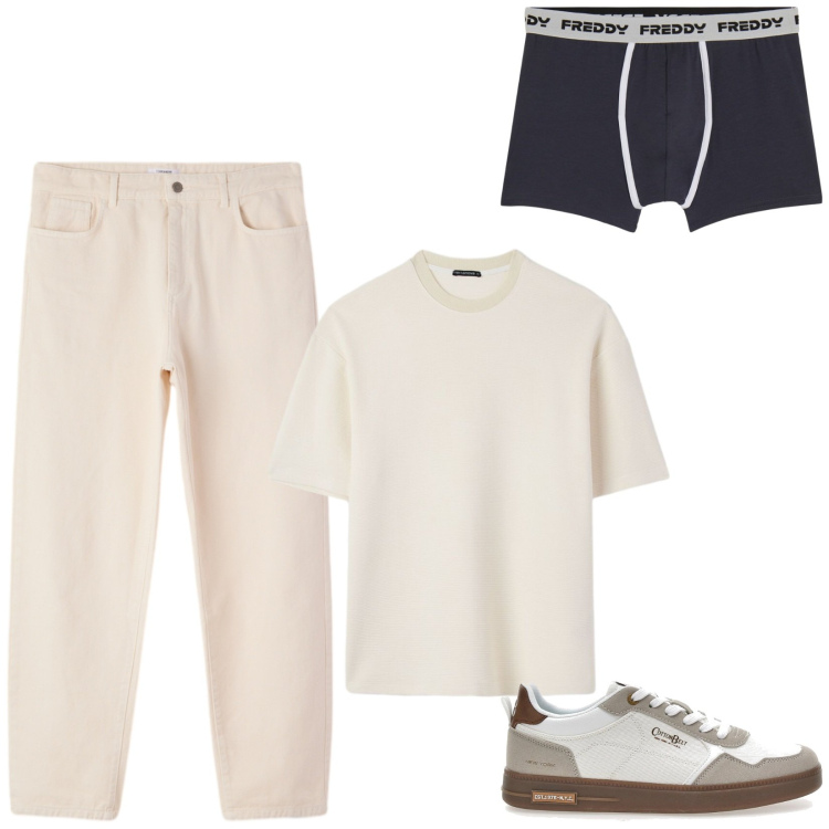 Outfit uomo - Total look #2449308. Stile Casual per Tutti i giorni. Abbinamento con pantaloni, t-shirt, boxer, sneakers.