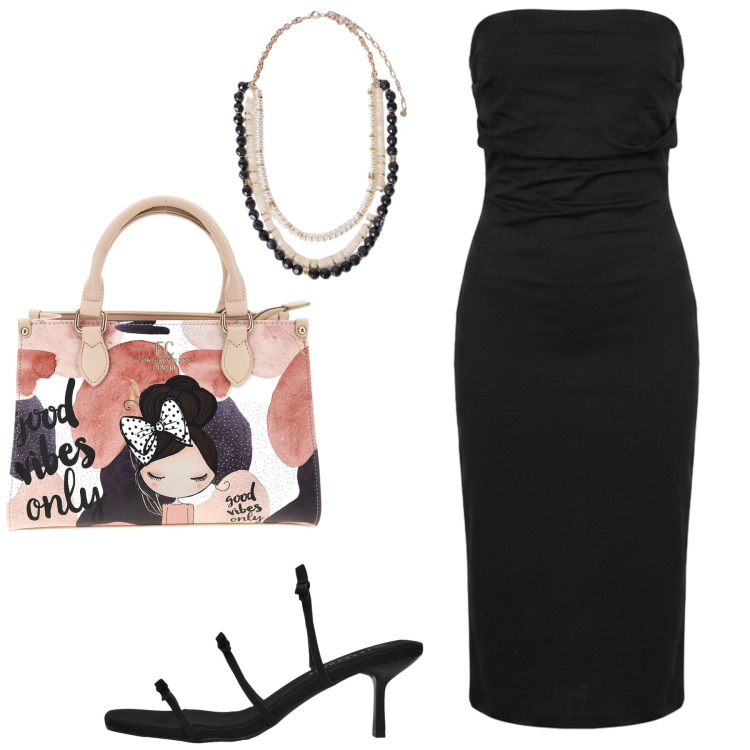 Outfit donna - Cena vista mare. Stile Sexy per Mare. Abbinamento con sandali col tacco, vestiti midi/longuette, collane, borse a mano.