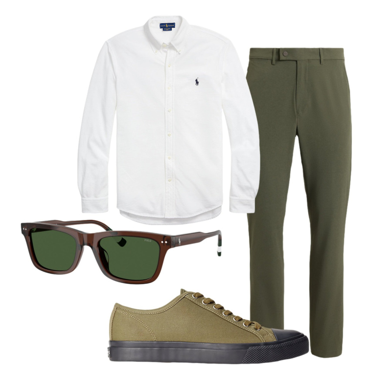 Outfit uomo - Total look #2449493. Stile Trendy per Serata speciale. Abbinamento con sneakers, camicie, pantaloni, occhiali da sole.