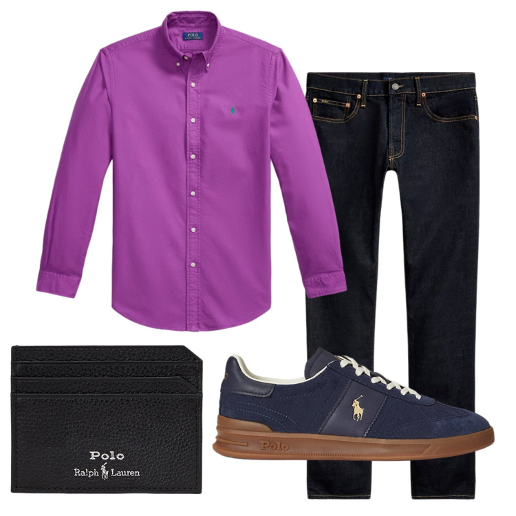 Outfit uomo - Total look #2449506. Stile Business/Elegante per Serata speciale. Abbinamento con jeans, portafogli, sneakers, camicie.