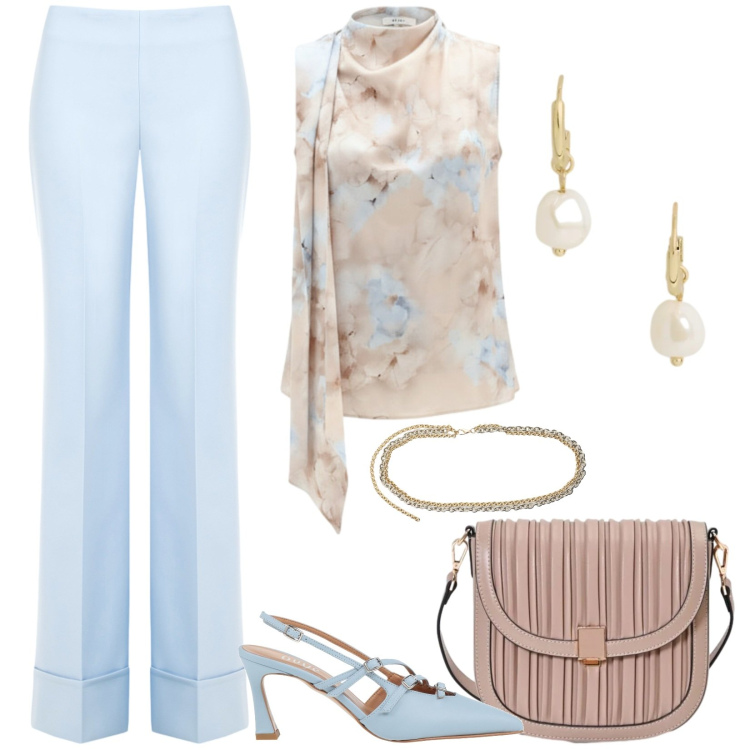Outfit donna - Il top sofisticato. Stile Glamour per Serata fuori. Abbinamento con décolleté, cinture, pantaloni a palazzo, canottiere, borse a tracolla, orecchini.