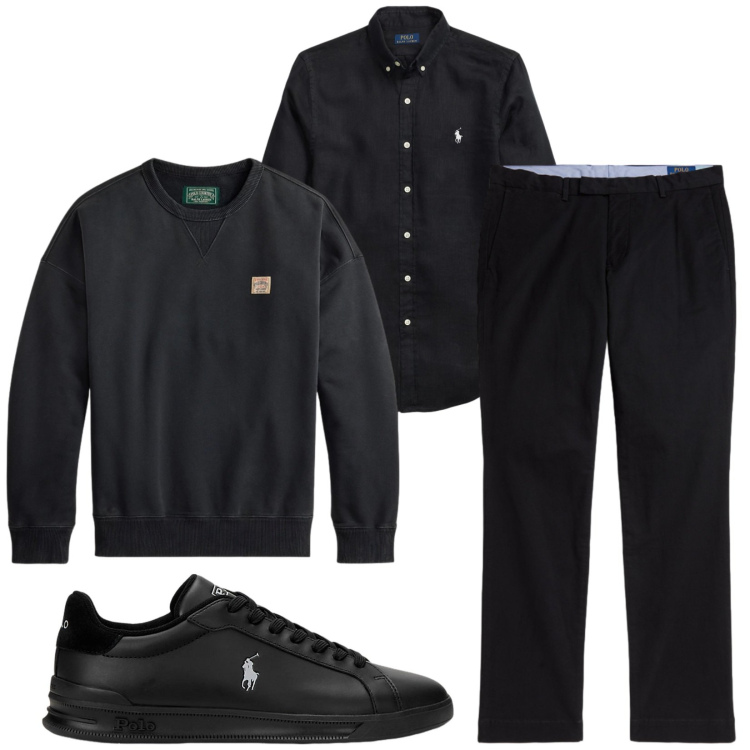 Outfit uomo - Total look #2449652. Stile Trendy per Serata speciale. Abbinamento con sneakers, camicie, pantaloni chino, felpe.