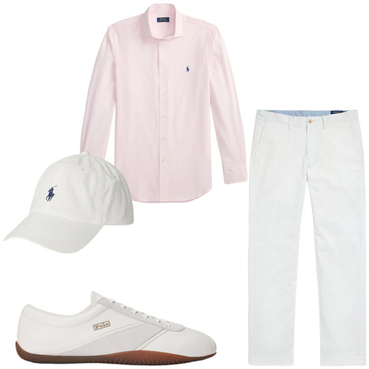 Outfit uomo - Total look #2449654. Stile Trendy per Tutti i giorni. Abbinamento con pantaloni, cappelli con visiera, camicie, sneakers.