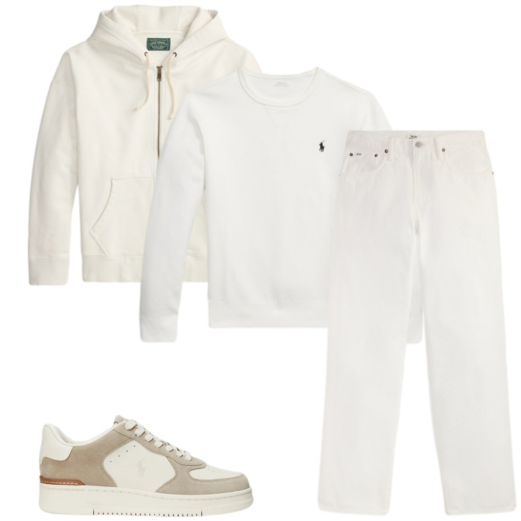 Outfit uomo - Total look #2449660. Stile Casual per Tutti i giorni. Abbinamento con sneakers, jeans, felpe, felpe con cappuccio.