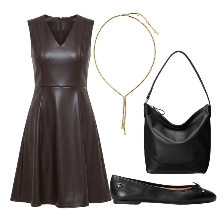 Outfit donna - Agosto. Stile Bon Ton per Serata fuori. Abbinamento con vestiti corti, ballerine, borse a secchiello, collane.