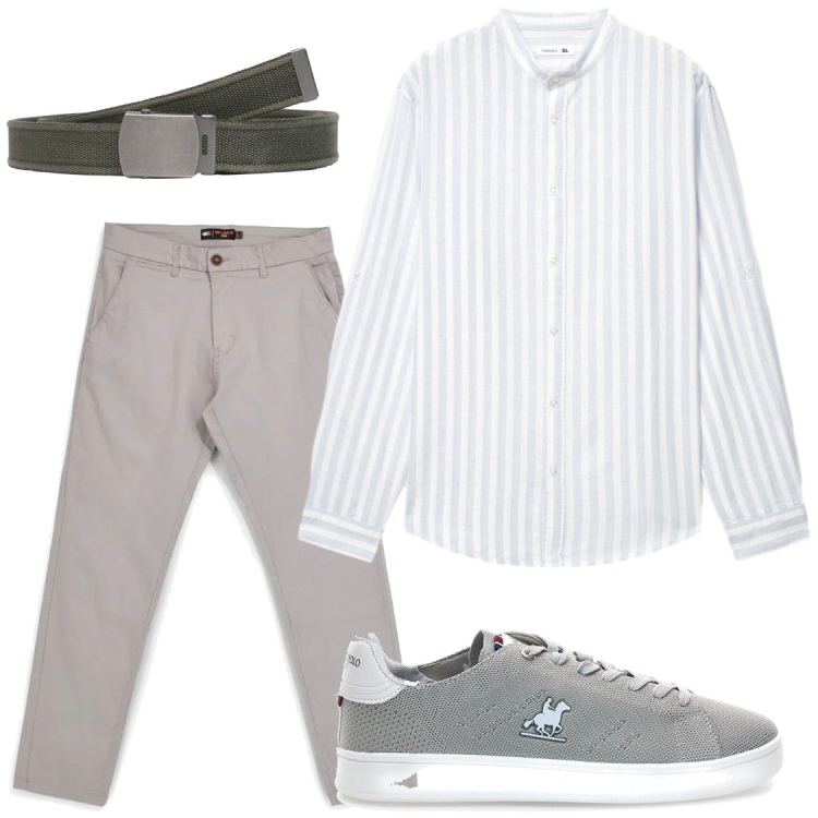 Outfit uomo - Total look #2449732. Stile Trendy per Serata speciale. Abbinamento con camicie, cinture, pantaloni, sneakers.
