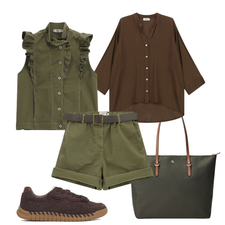 Outfit donna - Ferragosto easy in montagna-@laurafo. Stile Casual per Tutti i giorni. Abbinamento con gilet, shorts, camicie, borse tote, sneakers.