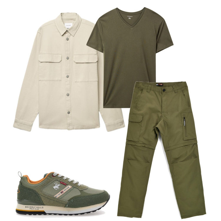 Outfit uomo - Total look #2449781. Stile Trendy per Tutti i giorni. Abbinamento con t-shirt, cappotti, sneakers, pantaloni.