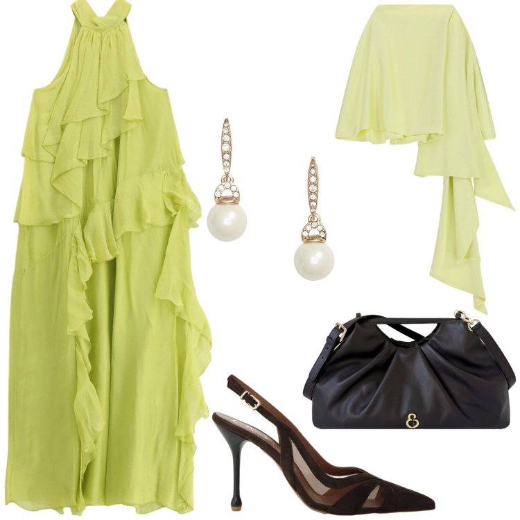 Outfit donna - Cerimonia in vista. Stile Chic per Cerimonia. Abbinamento con vestiti lunghi, décolleté, scialli, orecchini, clutch.