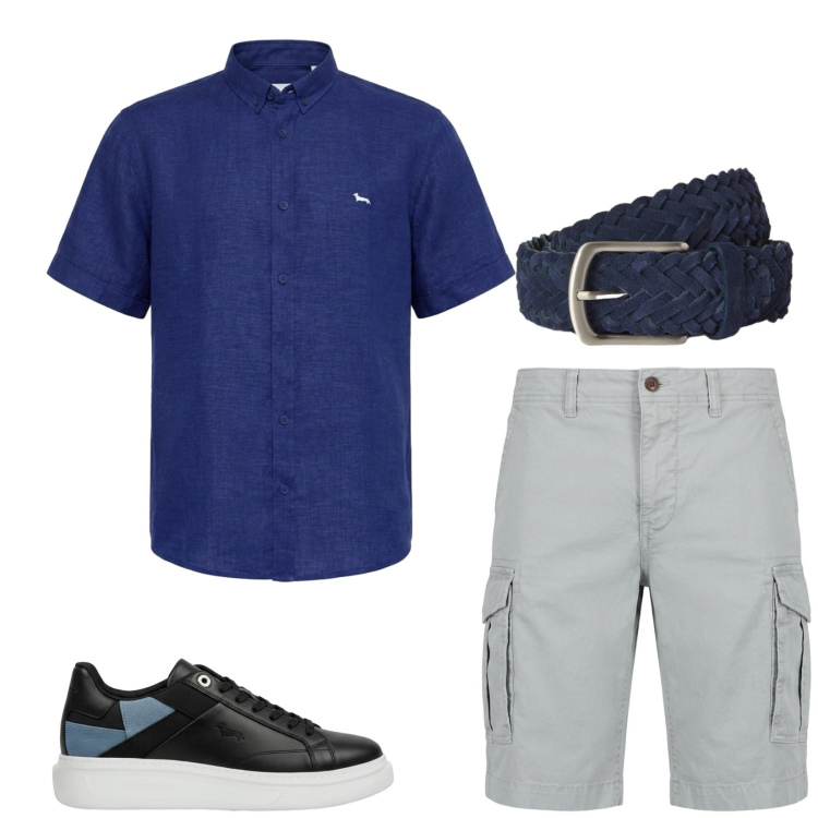 Outfit uomo - Total look #2449929. Stile Casual per Tutti i giorni. Abbinamento con sneakers, bermuda, camicie a manica corta, cinture.
