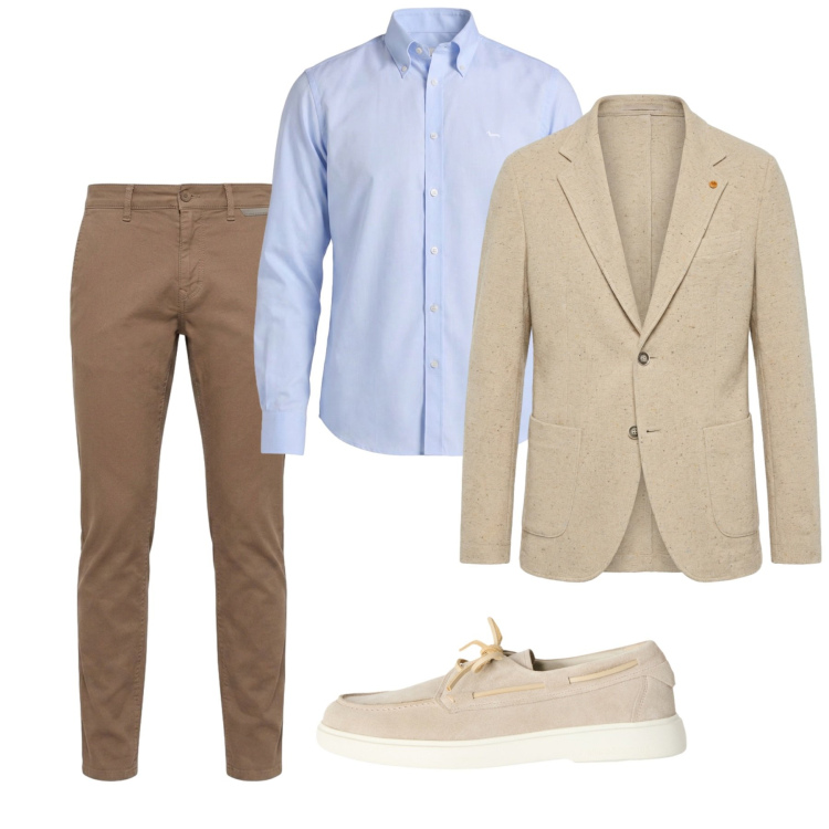 Outfit uomo - Agosto. Stile Casual per Tutti i giorni. Abbinamento con scarpe stringate, giacche, pantaloni, camicie.